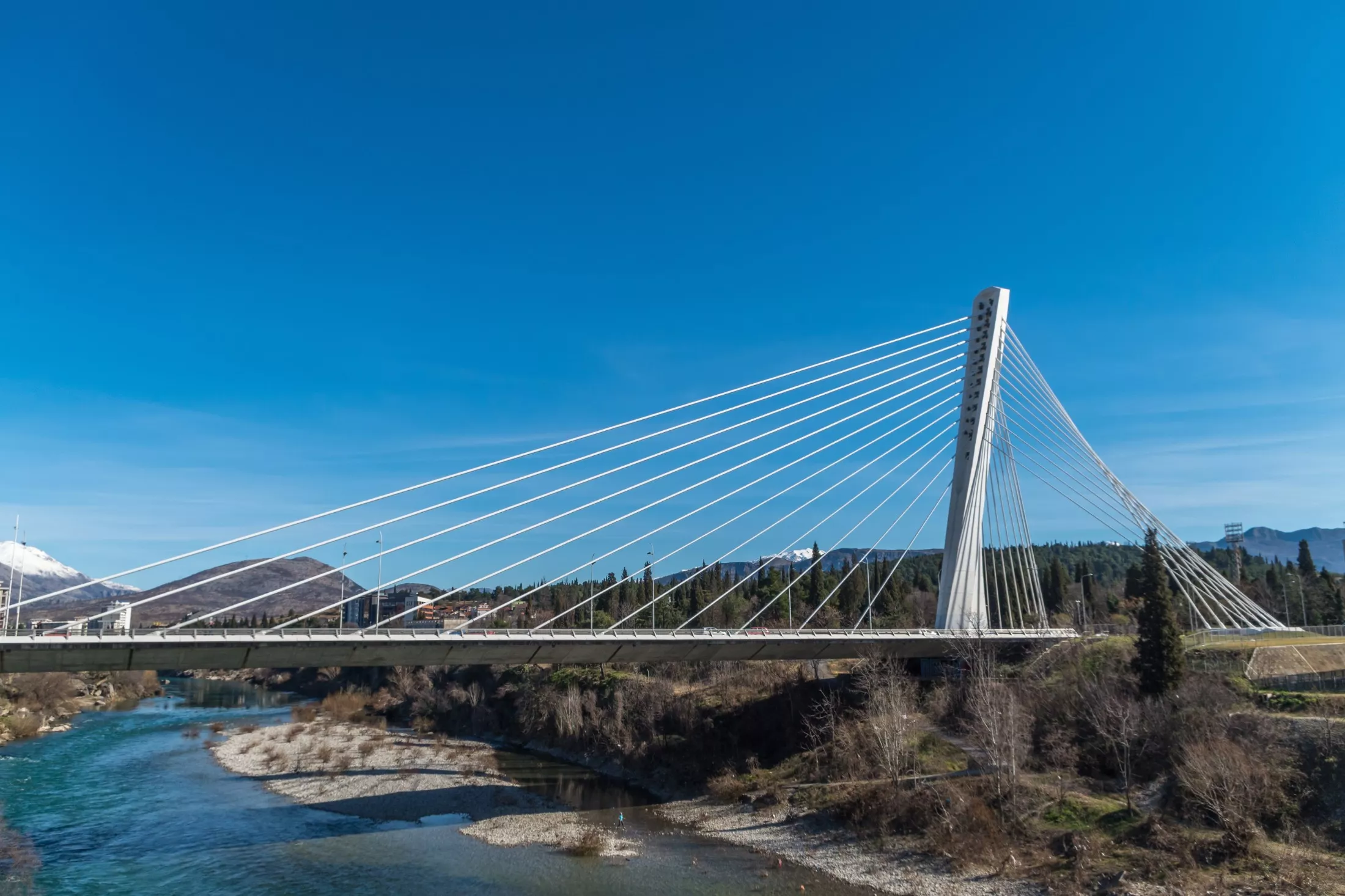 The Millennium Bridge in Podgorica - River Morača