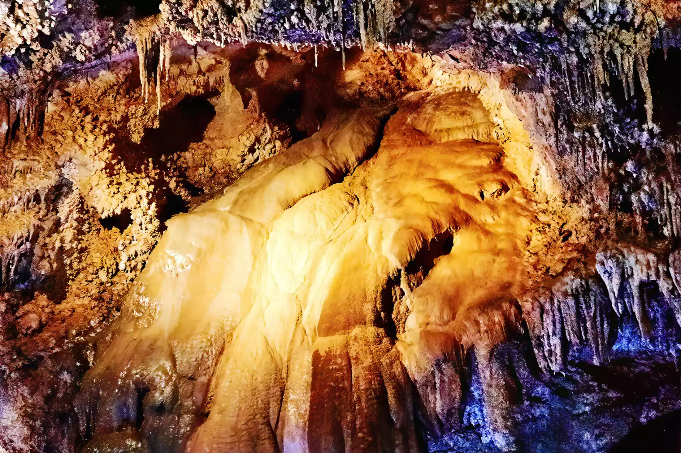 Well-lit Lipa Cave in Montenegro 