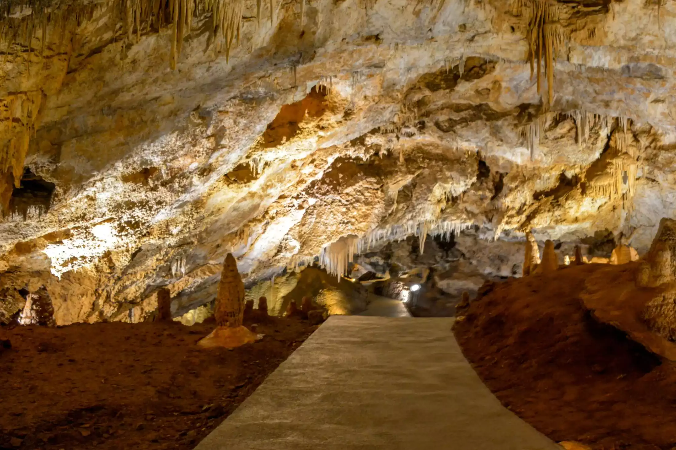 Beautiful path through Lipa Cave, Montenegro 